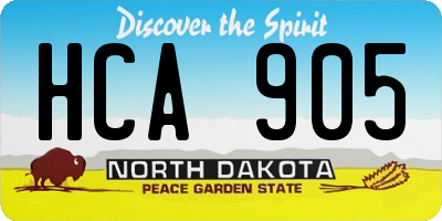 ND license plate HCA905