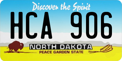 ND license plate HCA906