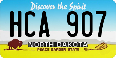 ND license plate HCA907