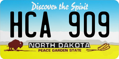 ND license plate HCA909