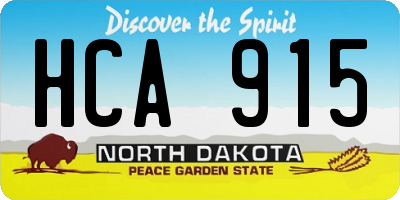 ND license plate HCA915