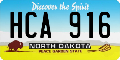 ND license plate HCA916