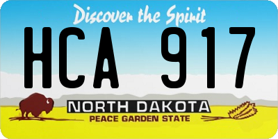 ND license plate HCA917