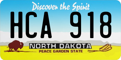 ND license plate HCA918