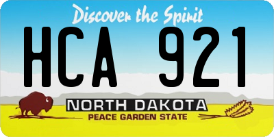 ND license plate HCA921