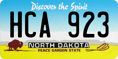 ND license plate HCA923