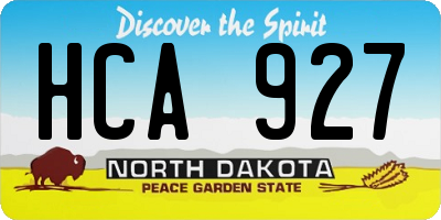 ND license plate HCA927