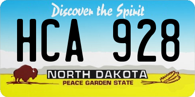 ND license plate HCA928