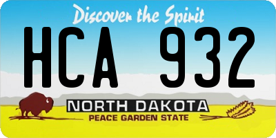 ND license plate HCA932