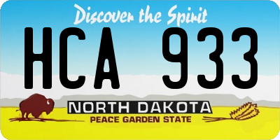 ND license plate HCA933