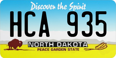 ND license plate HCA935