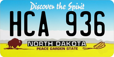 ND license plate HCA936