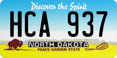 ND license plate HCA937