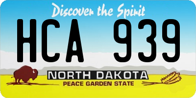 ND license plate HCA939