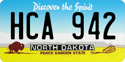 ND license plate HCA942