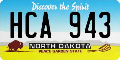 ND license plate HCA943