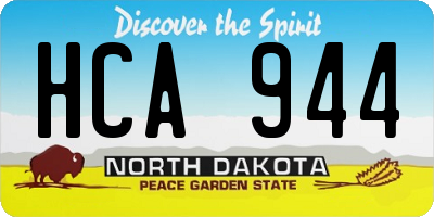 ND license plate HCA944