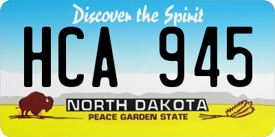 ND license plate HCA945