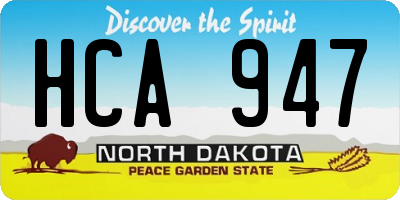 ND license plate HCA947