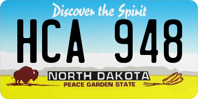 ND license plate HCA948