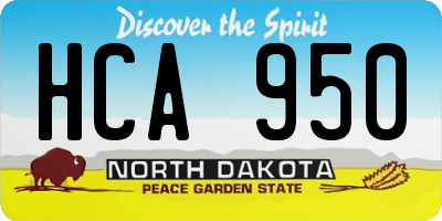 ND license plate HCA950