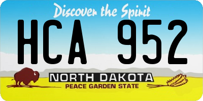 ND license plate HCA952