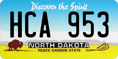 ND license plate HCA953