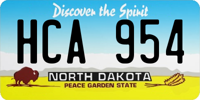 ND license plate HCA954