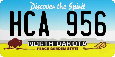 ND license plate HCA956