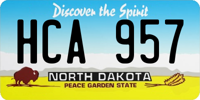 ND license plate HCA957