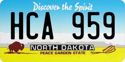 ND license plate HCA959