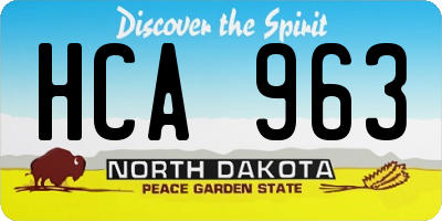 ND license plate HCA963