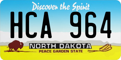 ND license plate HCA964