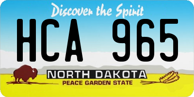 ND license plate HCA965