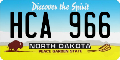 ND license plate HCA966