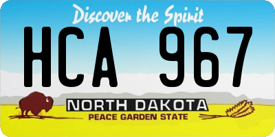 ND license plate HCA967