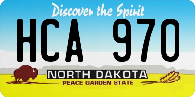 ND license plate HCA970