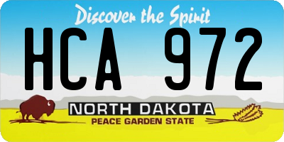 ND license plate HCA972