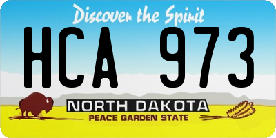 ND license plate HCA973