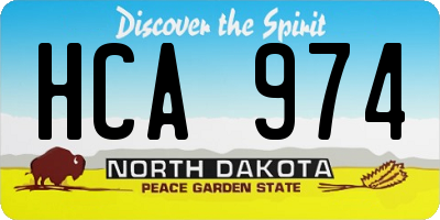 ND license plate HCA974