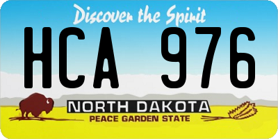 ND license plate HCA976