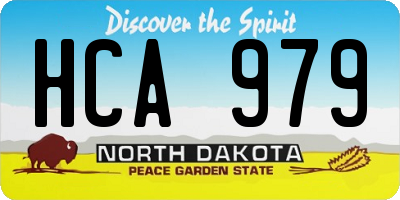 ND license plate HCA979