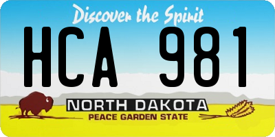 ND license plate HCA981