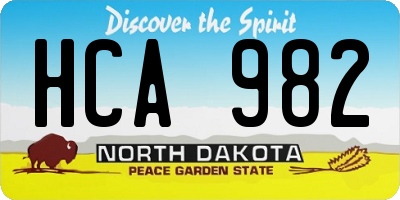 ND license plate HCA982