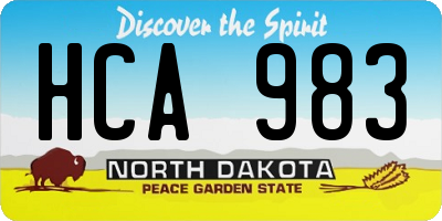 ND license plate HCA983