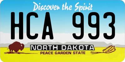 ND license plate HCA993