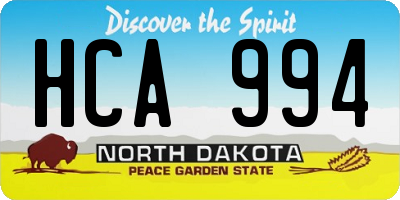 ND license plate HCA994