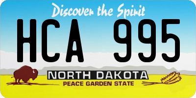 ND license plate HCA995