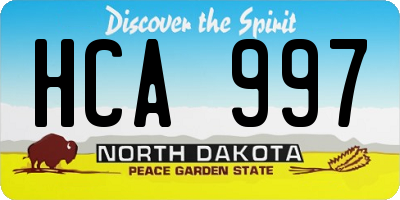 ND license plate HCA997