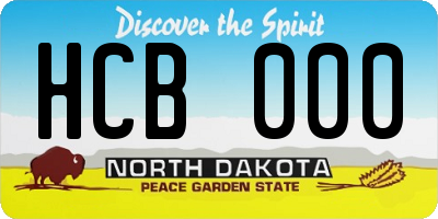 ND license plate HCB000